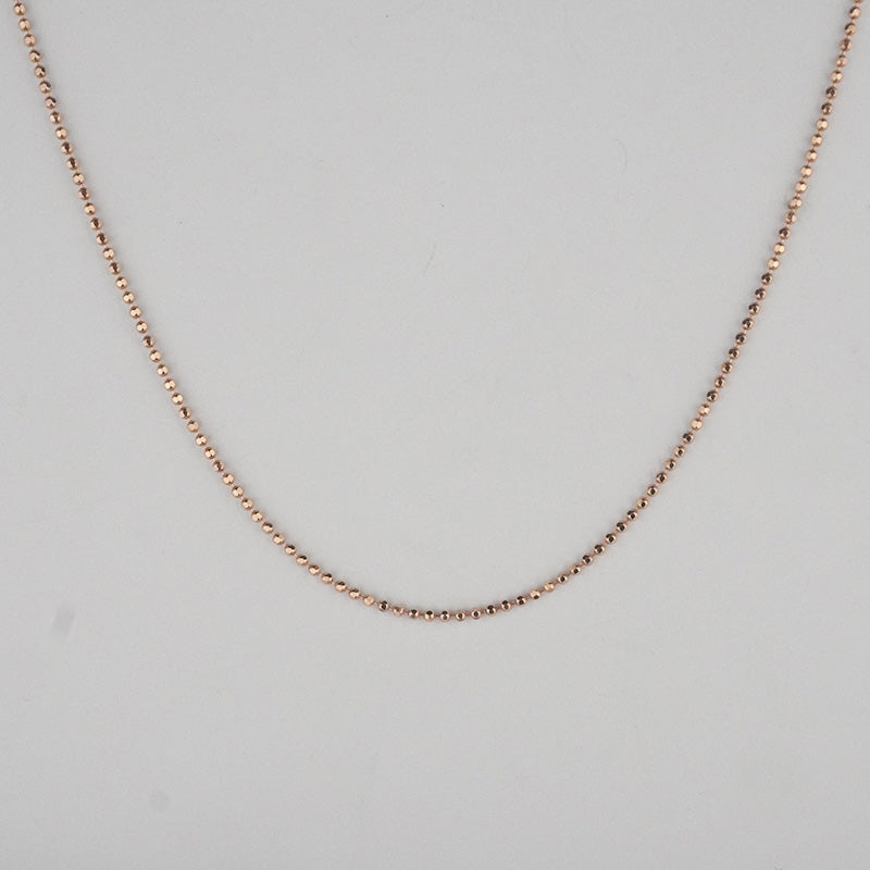 925 Sterling Silver Rosegold Bead Chain