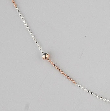 925 Sterling Silver Dual Tone Ball Chain