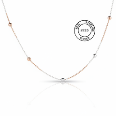 925 Sterling Silver Dual Tone Ball Chain