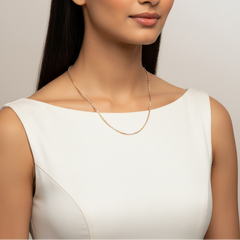 925 Sterling Silver Tricolor Beaded Chain