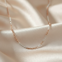 925 Sterling Silver Dual Tone Beaded Chain