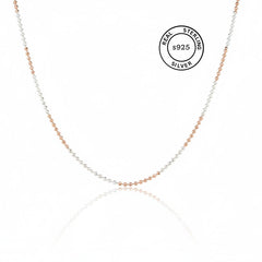925 Sterling Silver Dual Tone Beaded Chain