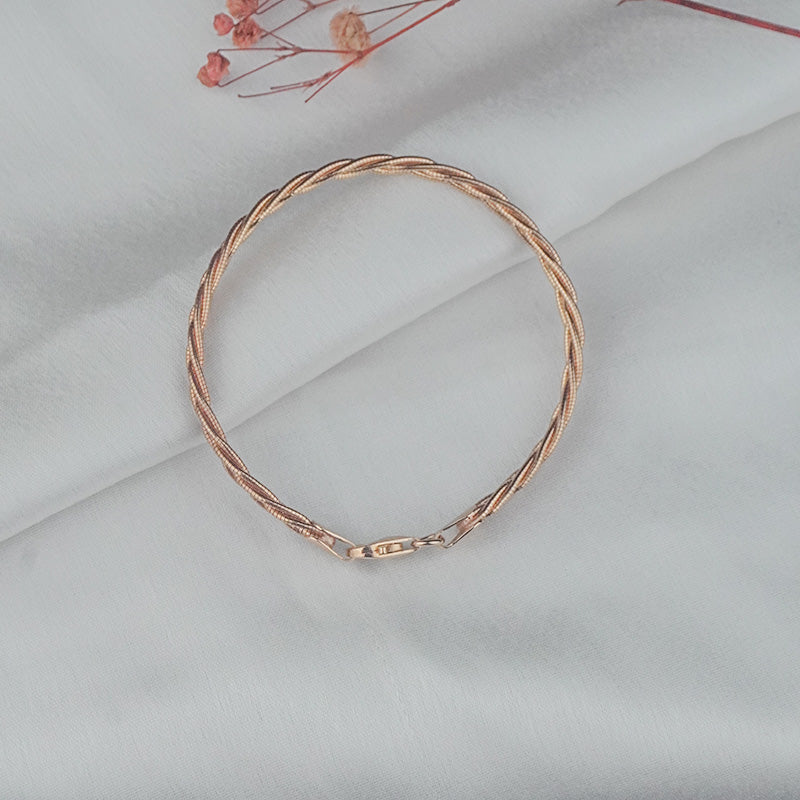 925 Sterling Silver Rose gold Twist Elegance Bracelet
