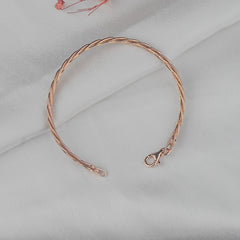 925 Sterling Silver Rose gold Twist Elegance Bracelet