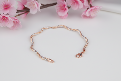 925 Sterling Silver Rosegold Dual Tone Twist Bracelet