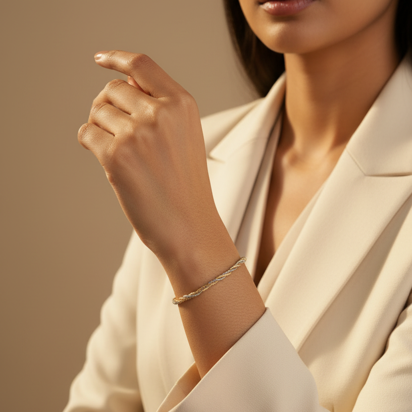 925 Sterling Silver Trio Twist Bracelet