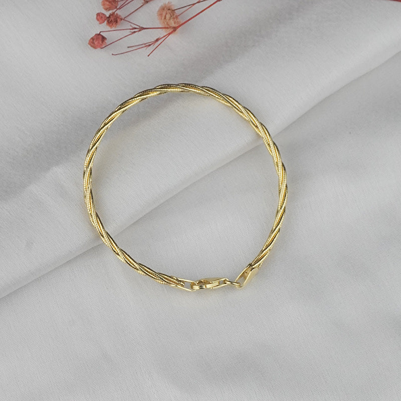 925 Sterling Silver Golden Twist Bracelet