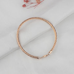 925 Sterling Silver Rosegold Twist Bracelet