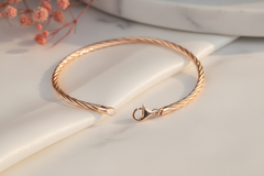 925 Sterling Silver Rosegold Twist Bracelet