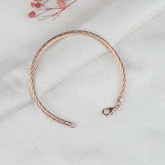 925 Sterling Silver Rosegold Twist Bracelet