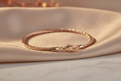 925 Sterling Silver Rosegold Twist Bracelet