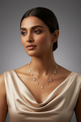 925 Sterling Silver Dewdrop Charm Necklace