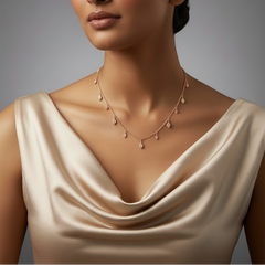 925 Sterling Silver Dewdrop Charm Necklace