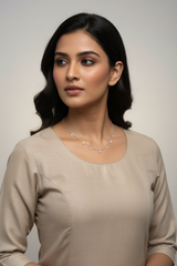 925 Sterling Silver Classic Spark Drop Charm Necklace