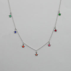 925 Sterling Silver Pop Star Charm Necklace