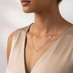 925 Sterling Silver Rosegold Infinity Bloom Charm Necklace