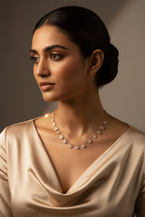 925 Sterling Silver Rosegold Heartfall Charm Necklace