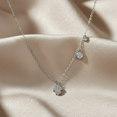 925 Sterling Silver Elegant TearDrop Charm Necklace