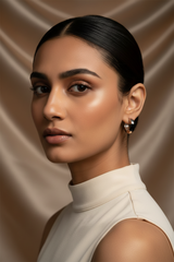 925 Sterling Silver Dual Tone Chic Hoop Earrings
