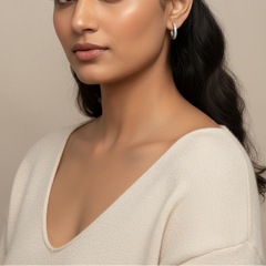 925 Sterling Silver Eternal Spark Hoop Earrings