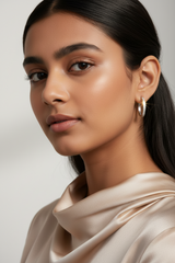 925 Sterling Silver Stone Studded Huggie Hoop Earrings