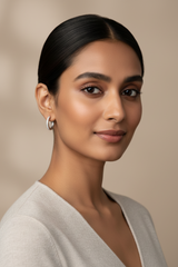 925 Sterling Silver Stone Studded Huggie Hoop Earrings