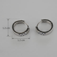 925 Sterling Silver Blue Spark Hoop Earrings