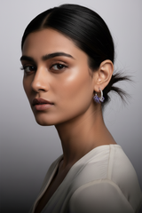 925 Sterling Silver Blue Charm Hoop Earrings