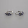 925 Sterling Silver Blue Charm Hoop Earrings