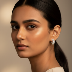 925 Sterling Silver Radiant Cluster Hoop Earrings