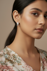 925 Sterling Silver Floral Hoop Earrings