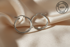 925 Sterling Silver Classic Twist Hoop Earrings