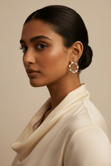 925 Sterling Silver Fluid Twist Hoop Earrings