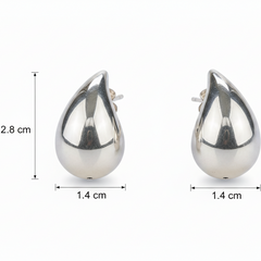 925 Sterling Silver Liquid Drop Hoop Earrings