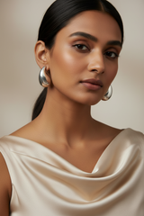 925 Sterling Silver Liquid Drop Hoop Earrings