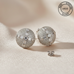 925 Sterling Silver Radiant Disc Studs