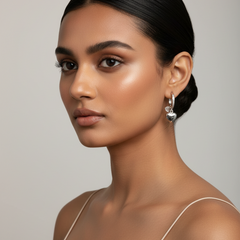 925 Sterling Silver Heart Hoop Huggie Earrings