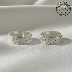 925 Sterling Silver Floral Engraved Toe Rings