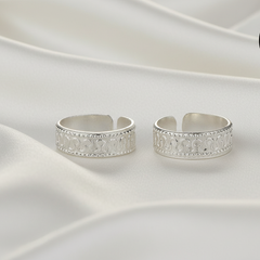 925 Sterling Silver Floral Engraved Toe Rings