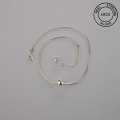 925 Sterling Silver Minimal Ball Anklet