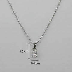 925 Sterling Silver Solitaire Chain Pendant