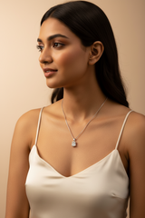 925 Sterling Silver Solitaire Chain Pendant