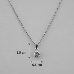 925 Sterling Silver Solitaire Chain Pendant