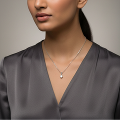 925 Sterling Silver Solitaire Chain Pendant