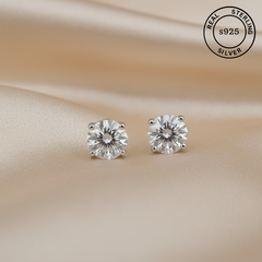 925 Sterling Silver Solitaire Round Studs