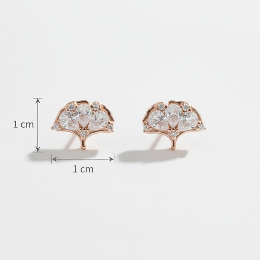 925 Sterling Silver Rosegold Bloom Studs