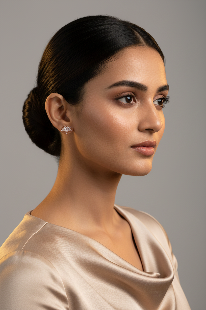 925 Sterling Silver Rosegold Bloom Studs