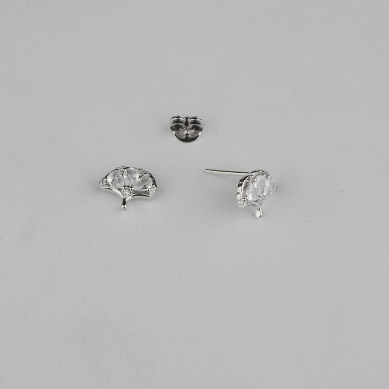 Pair of silver earrings with AAA+ CZ zircons