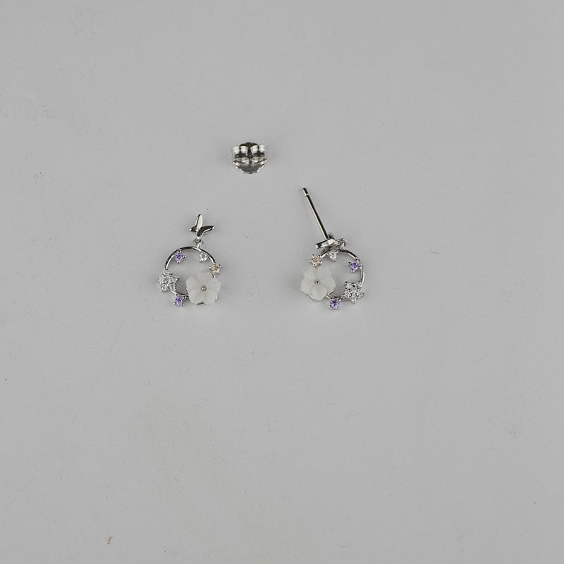925 Sterling Silver Floral Bloom Earrings