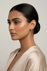925 Sterling Silver Emerald Glow Hoops